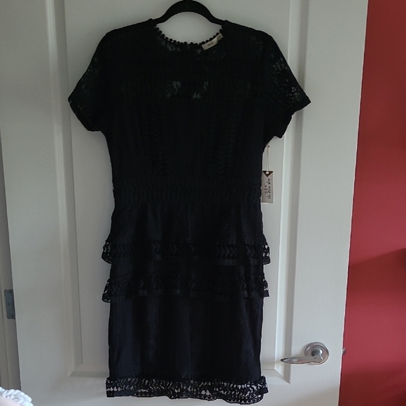 Navy Dex Lace Dress - Picture 1 of 5